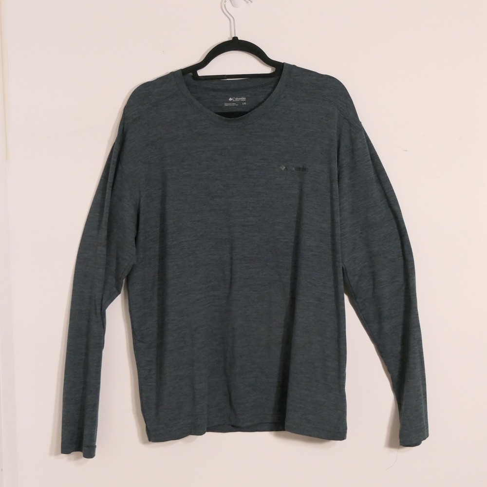 Columbia Mens Shirt L Gray Long Sleeve Omni-Wick‎ Hiking Gorpcore XO0951 Outdoor